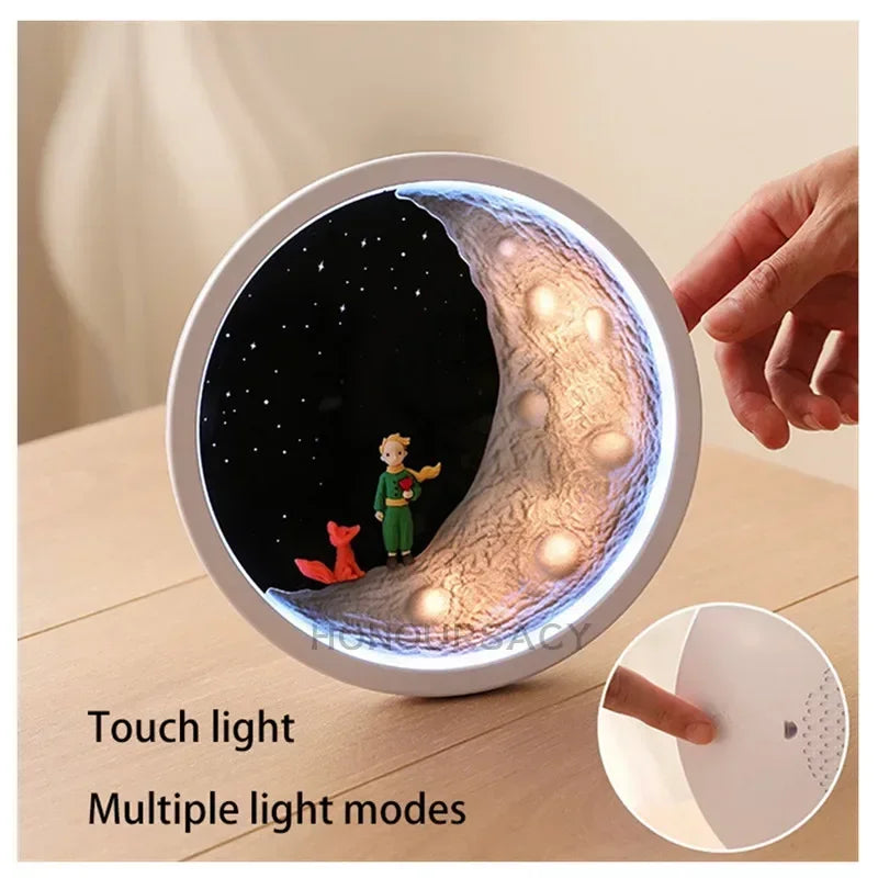 Birthday Gift Little Prince Wireless Mini Bluetooth Speaker Gaming Subwoofer Creative Bedroom Night Lamp Table Lamp Caixa De Som