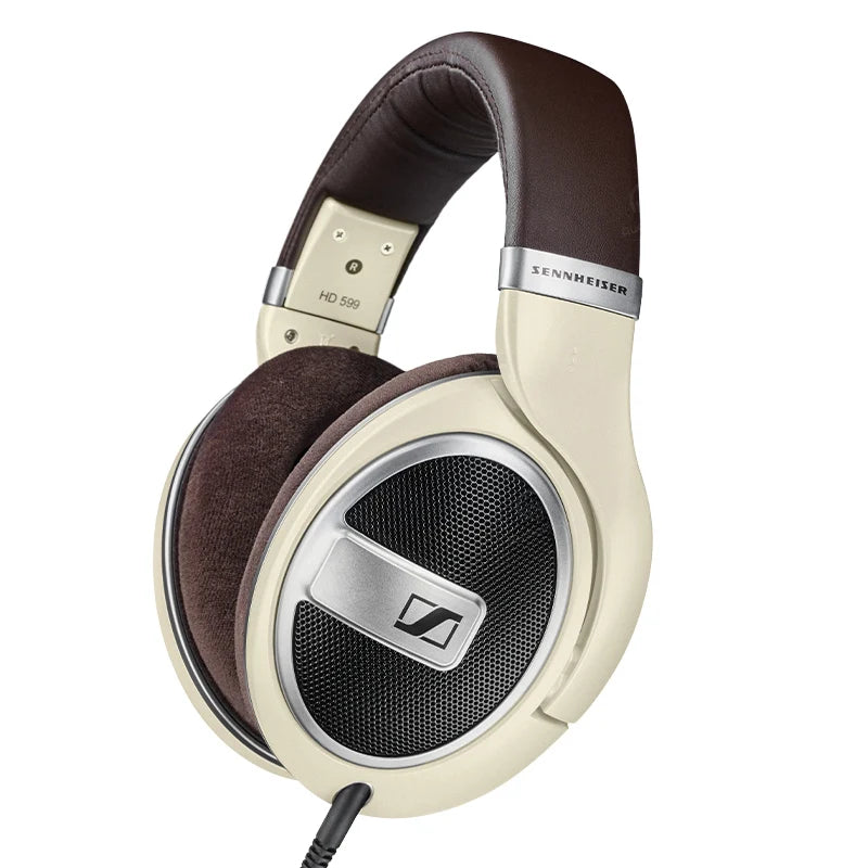 Sennheiser HD 599 Open-Back Stereo Around Ear Headphones Earcups Detachable Cable Wired Headphones With E.A.R Design Style