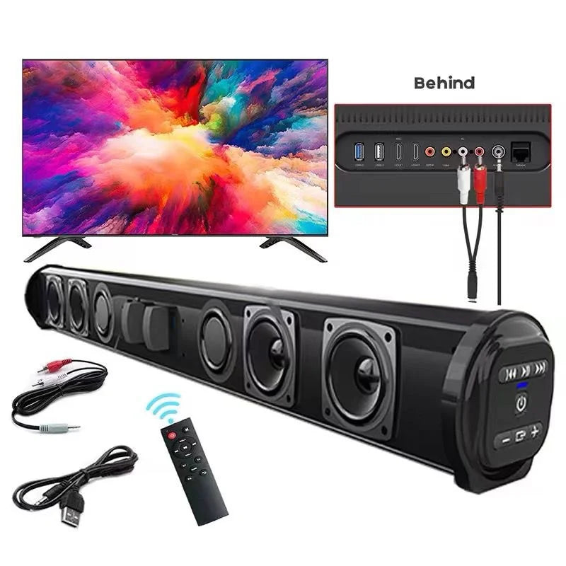 BS-10 5.0 Sound Blaster Soundbar Metal Cylinder Remote Control Home Theater Echo Wall Sound System Suitable for Computers FM/TWS