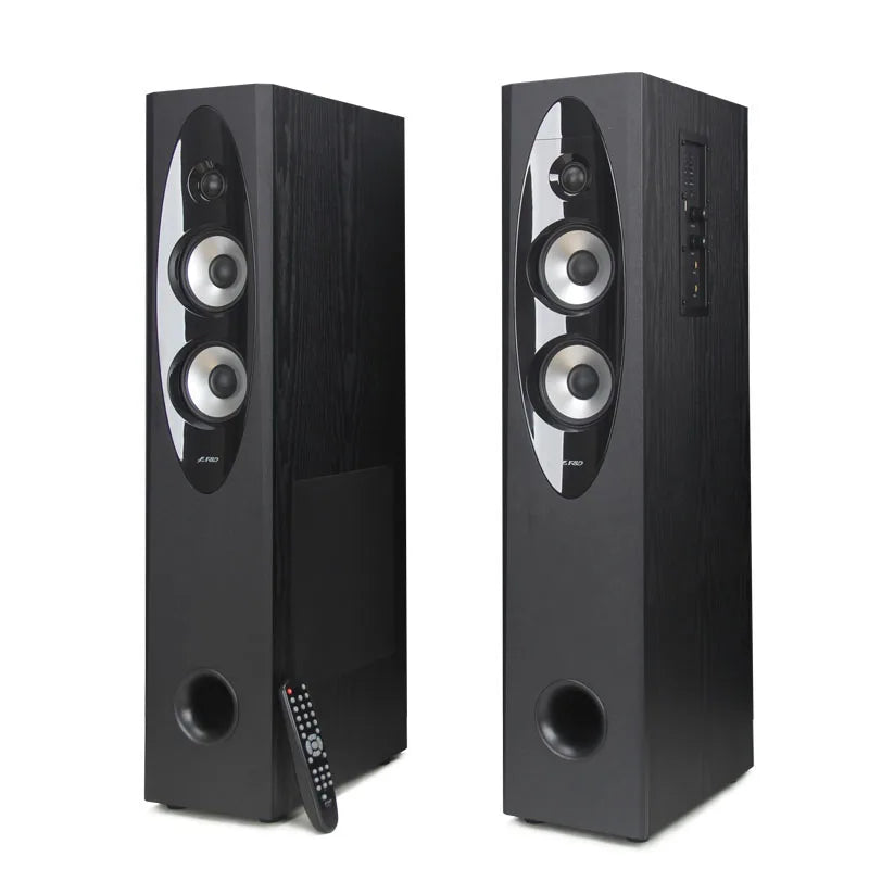 A Pair 8 Inch 120W High-Power Floor-Standing Three-Way Speaker With Dual Bass Home Theater Hifi Fever Bluetooth Active Speaker