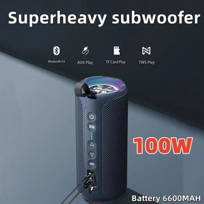 100W Wireless Soundbar Portable Stereo Subwoofer Music Track Tweeter Outdoor Travel Sound Box Caixa De Som Bluetooth Speaker