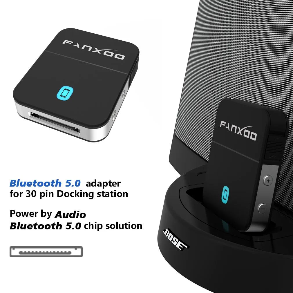 Fanxoo 30 Pin Bluetooth Adapter 5.0 Audio Mini Bluetooth Receiver for Bose