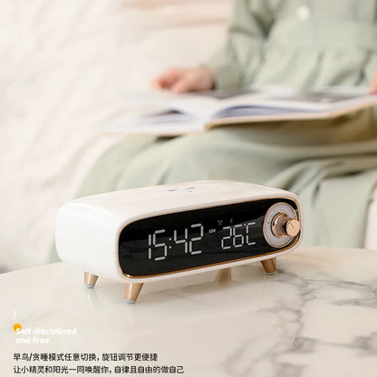 15W Wireless Fast Charging Multi-Function Bluetooth Speaker Six-In-One Bedside Charging Night Light Alarm Clock Temperature Disp