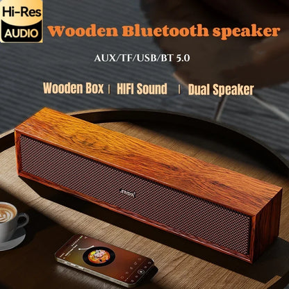 HIFI Home Theater Wooden TV Soundbar Portable Caixa De Som Bluetooth Speaker Wireless Sound Column Desktop Computer Sound Box TF