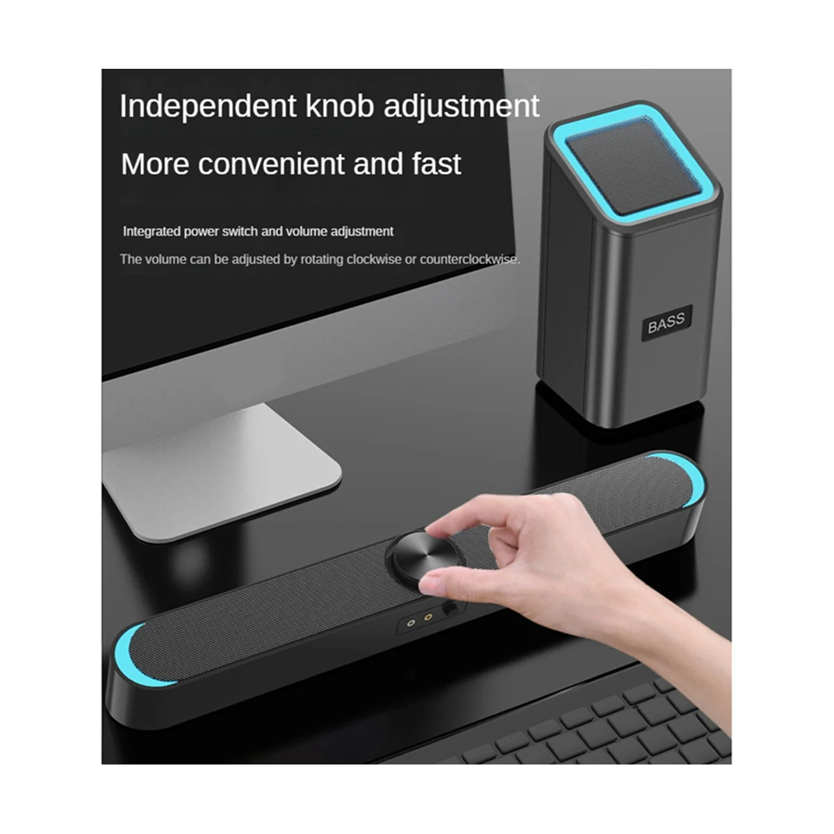 3D Computer Speakers AUX Bluetooth Wired Loudspeaker Surround Soundbar Speaker Stereo 2.1 Subwoofer Sound Bar